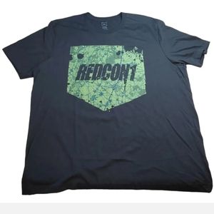 RC1 Green Sheild Soft Black Graphic Tee Fitness Workout Logo Top Men 2X New